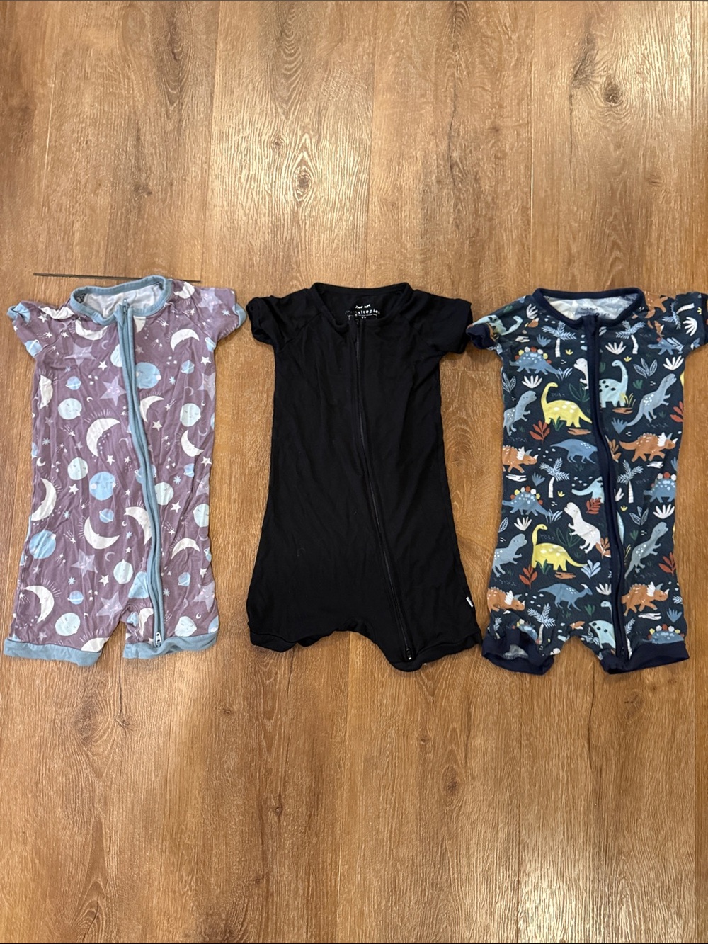 Little Sleepies Black Short-Sleeve Zip One-Piece (Black)